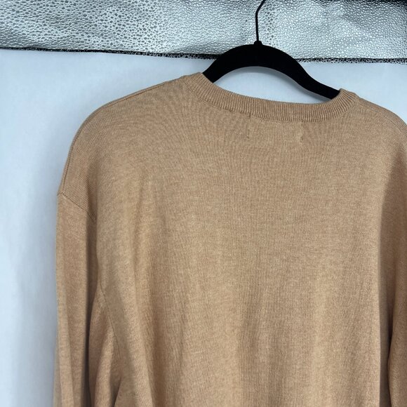 Orvis Cashmere Blend Sweater Mens Large Beige Tan V Neck Neutral Lightweight - Picture 6 of 7
